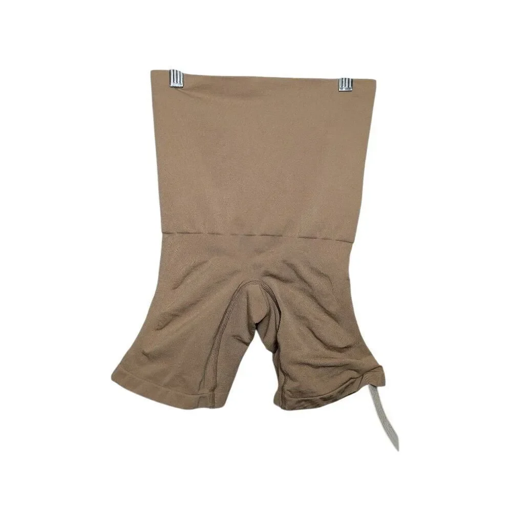 Yitty nude taupe nearly naked mid thigh booty lift short shaper M/L 8/10